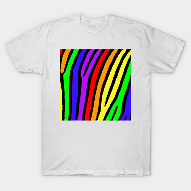 Rainbow Zebra Print T-Shirt by BlakCircleGirl